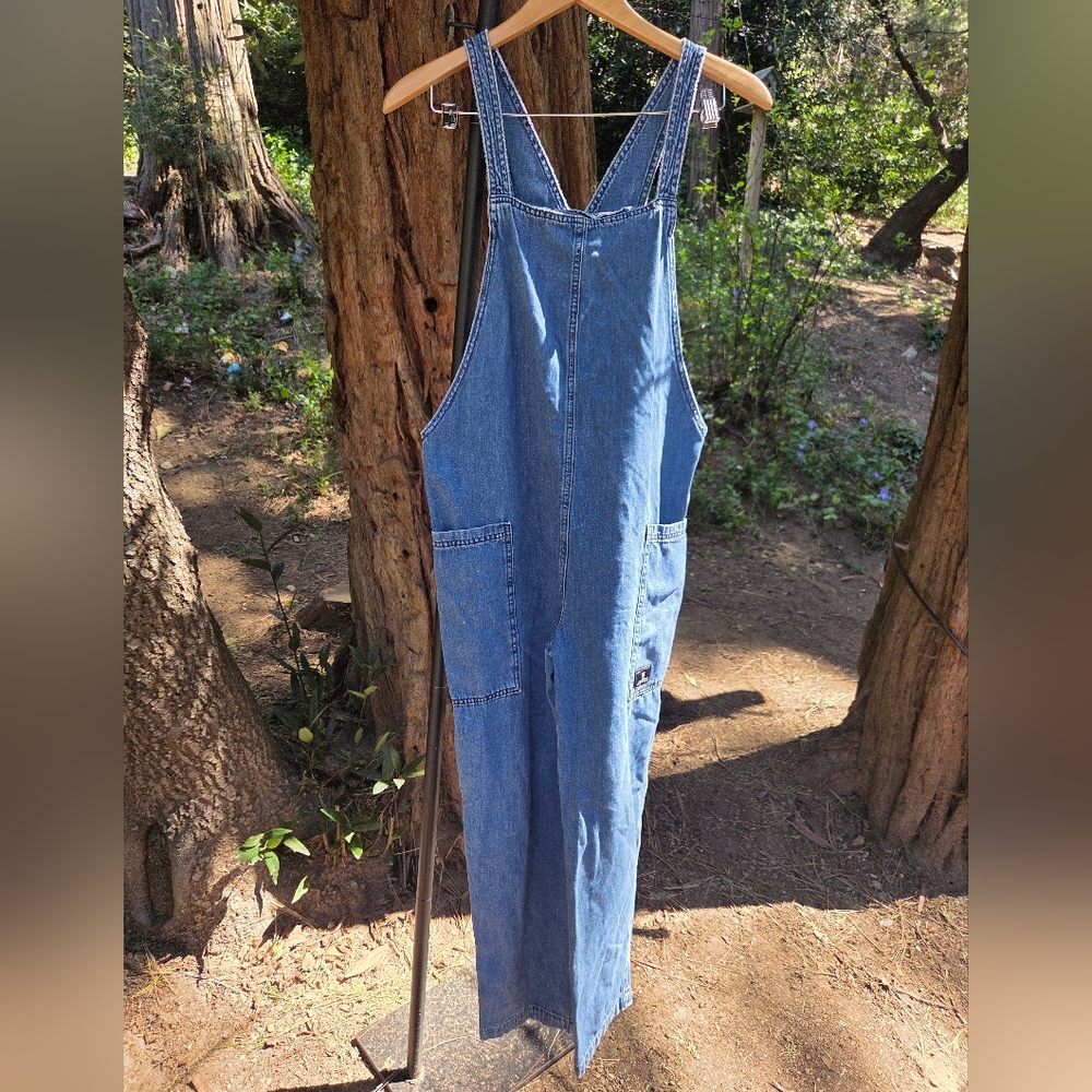 BDG Urban Outfitters Womens Light Blue Denim Overalls with Logo Patch Size Small